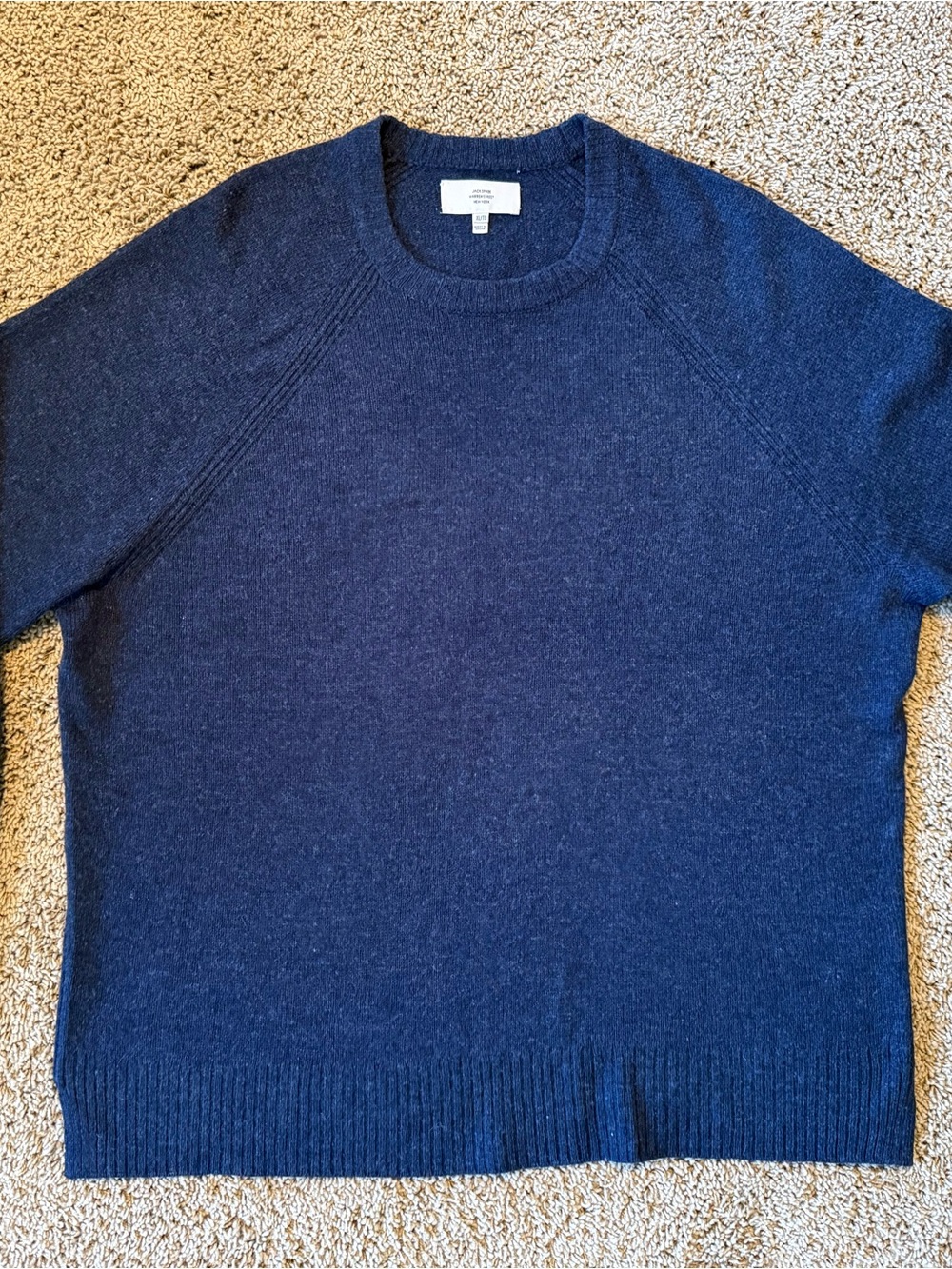 Jack Spade Lambswool Men's Navy Crewneck Sweater